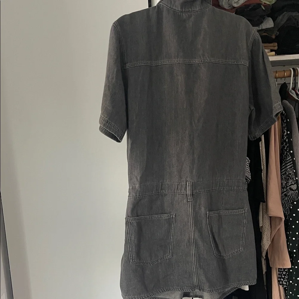 NWT- Universal Thread Charcoal Denim Mini Dress with Drawstring